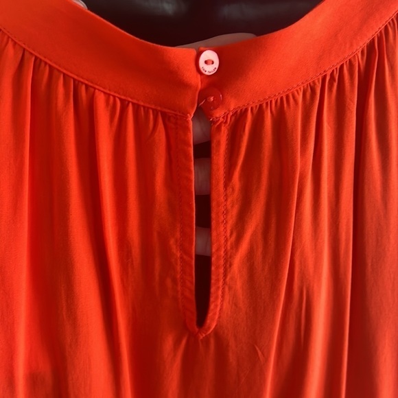 Tom Tailor Hot Orange/Red Round Neck Loose Style Top Size US 8 - Picture 9 of 15